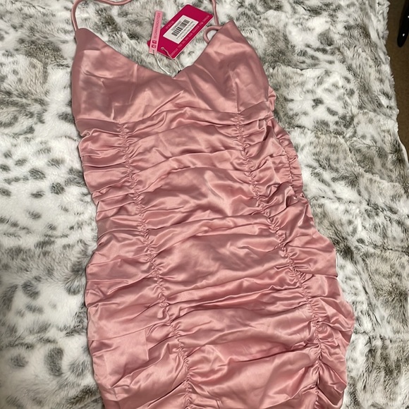 Beginning Boutique Pink Ruched Dress - Picture 2 of 4